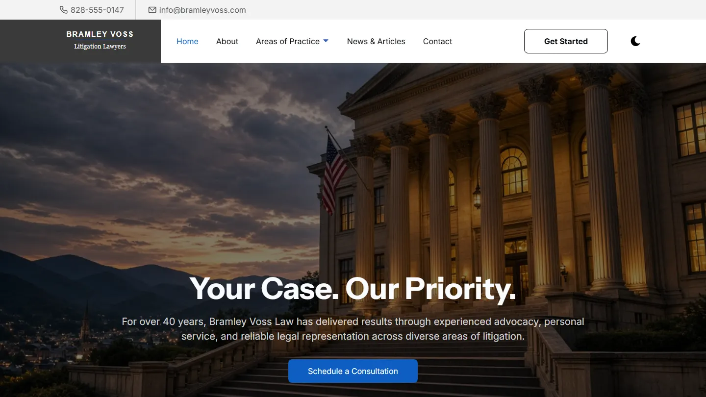 An example website for law firms